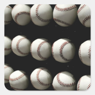 Baseballen Vierkante Sticker