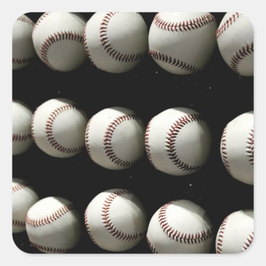 Baseballen Vierkante Sticker (Voorkant)