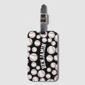 Baseballetjes door de zwarte naam van de Aangepast Bagagelabel (Voorkant (verticaal))