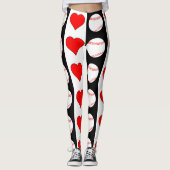 Baseballetjes en hartverwarmingen - Verticaal zwar Leggings (Voorkant)