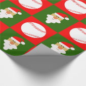 Baseballetjes en kerstbal voor kerstmis cadeaupapier (Hoek)