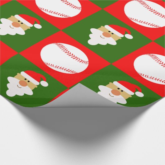 Baseballetjes en kerstbal voor kerstmis cadeaupapier (Hoek)