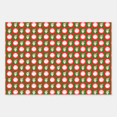 Baseballetjes en kerstmis, rood en groen inpakpapier vel (Voorkant)