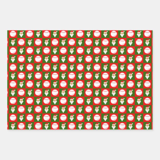 Baseballetjes en kerstmis, rood en groen inpakpapier vel (Voorkant)