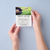 Baseballetjes in het veld, honkbalkamp en broekbro flyer (Hand)