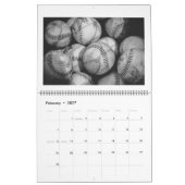 Baseballetjes in zwart-wit kalender (Feb 2027)