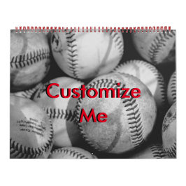 Baseballetjes in zwart-wit kalender