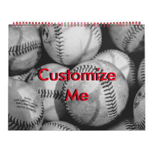 Baseballetjes in zwart-wit kalender