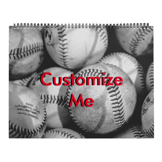 Baseballetjes in zwart-wit kalender (Hoes)