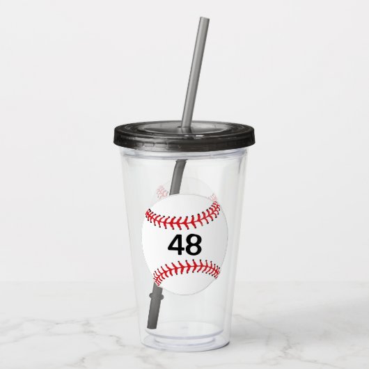 Baseballetjes Sport Acrylknollen Acryl Drinkbeker (Achterkant)