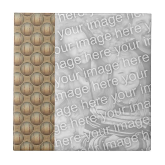 Baseballetjes Sport Ontwerp Uw Foto Tegeltje (Voorkant)