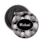 Baseballetpatroon Button Flesopener (Voorkant)