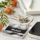 Baseballetpatroon Sleutelhanger (Voorkant Rechts)
