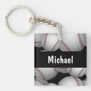 Baseballetpatroon Sleutelhanger