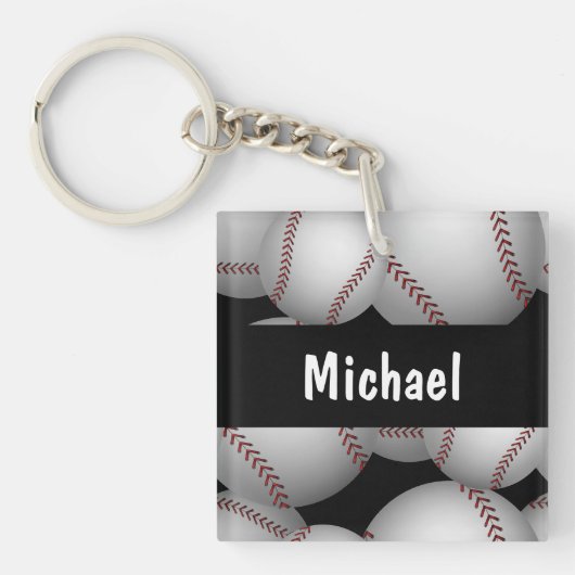 Baseballetpatroon Sleutelhanger (Voorkant)