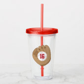Baseballhandschoen Jerseynummer Acryl Drinkbeker (Voorkant)