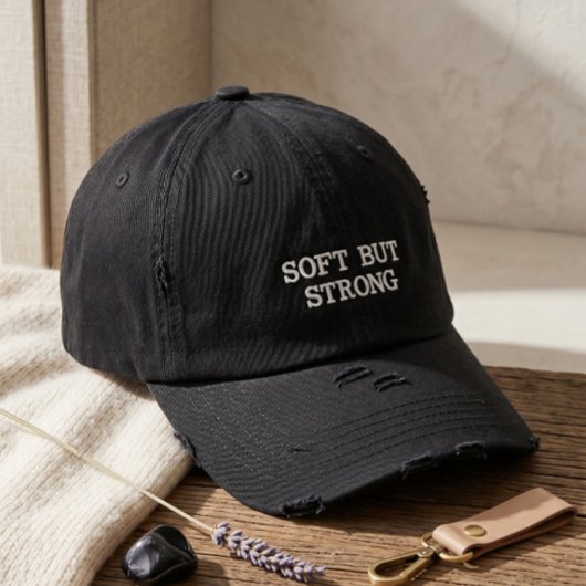 Baseballpet | Esthetische aardetone typografie Geborduurde Pet