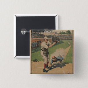Baseballposterknop Vierkante Button 5,1 Cm