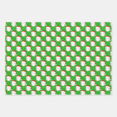 Baseballs Draag Santa's Pet & Sneeuwvlokken Kleurr Inpakpapier Vel (Voorkant 2)