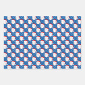 Baseballs Draag Santa's Pet & Sneeuwvlokken Kleurr Inpakpapier Vel (Voorkant)