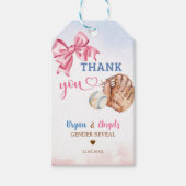 Baseballs en Bogen Dank u Gift Labels Cadeaulabel (Voorkant)