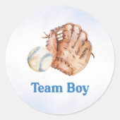 Baseballs en Bows Gender Reveal Team Boy Sticker (Voorkant)