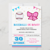 Baseballs of Bogen Geslacht Reveal Feest Kaart (Voorkant)