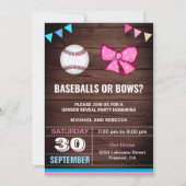 Baseballs of Bogen Geslacht Reveal Feest Kaart (Voorkant)