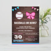 Baseballs of Bogen Geslacht Reveal Feest Kaart (Staand voorkant)