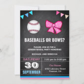 Baseballs of Bogen Geslacht Reveal Feest Kaart (Voorkant)