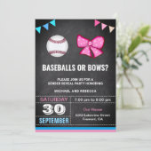 Baseballs of Bogen Geslacht Reveal Feest Kaart (Staand voorkant)