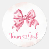 Baseballs of Bows Gender Reveal Team Girl Sticker (Voorkant)