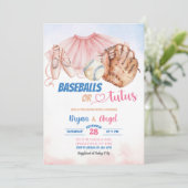 Baseballs of Tutus Gender Reveal Kaart (Staand voorkant)