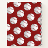 Baseballs patroon monogram notitieboek (Achterkant)
