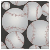 Baseballs Pattern Grey Stof (Close Up)