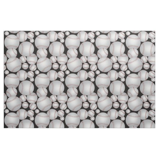 Baseballs Pattern Grey Stof (Fat Quarter)