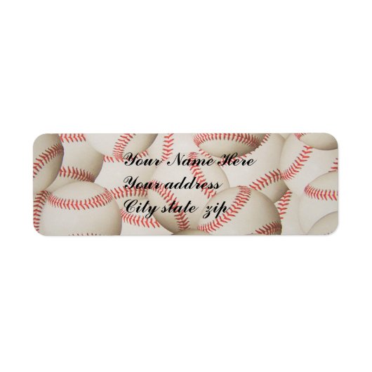 BASEBALLS, - RETOURADRESLABELS ETIKET (Voorkant)
