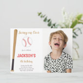 Baseballs Uitnodigingen met Foto (Staand voorkant)