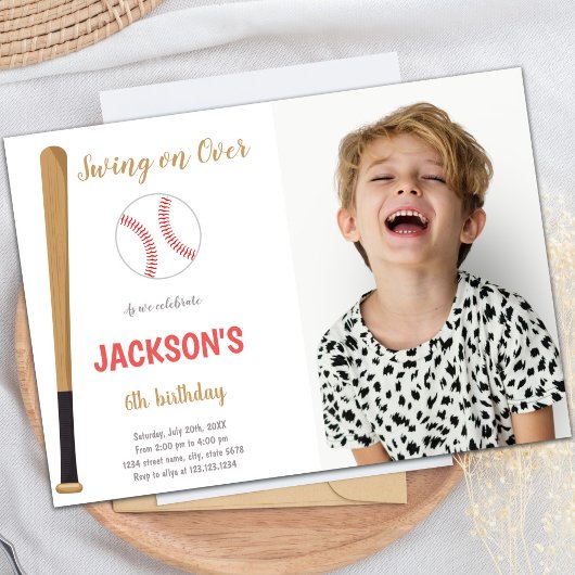 Baseballs Uitnodigingen met Foto