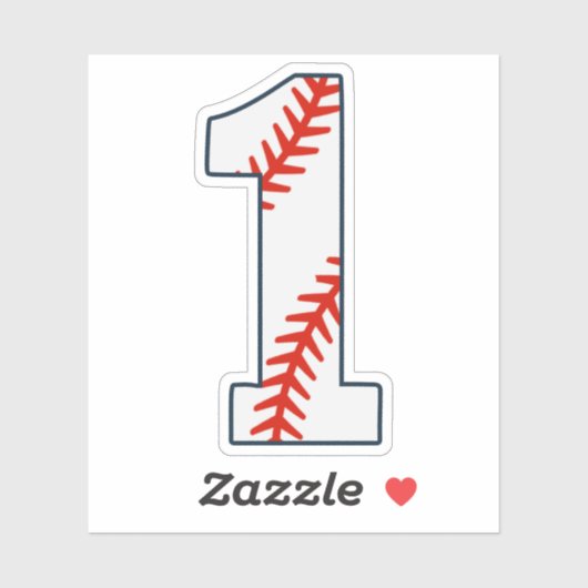 Baseballshirt Rugnummer 1 Sticker (Vel)