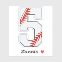 Baseballshirt Rugnummer 5 Sticker