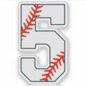 Baseballshirt Rugnummer 5 Sticker (Voorkant)