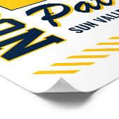 Baseballspeler Aangepaste Foto Jersey Nummer Blauw Poster (Hoek)