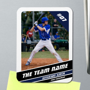 Baseballspeler Aanpasbaar Wit Blauw Magneet