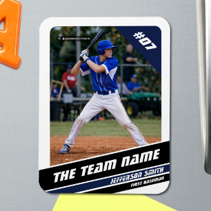 Baseballspeler Aanpasbaar Wit Blauw Magneet