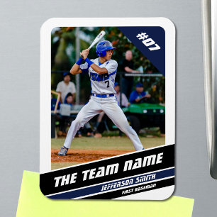 Baseballspeler Aanpasbaar Wit Blauw Magneet