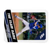 Baseballspeler Aanpasbaar Wit Blauw Magneet (Horizontaal)