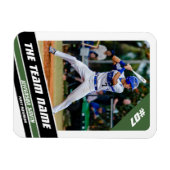Baseballspeler Aanpasbaar Wit Groen Magneet (Horizontaal)