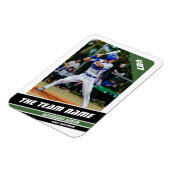 Baseballspeler Aanpasbaar Wit Groen Magneet (Linkerzijde)