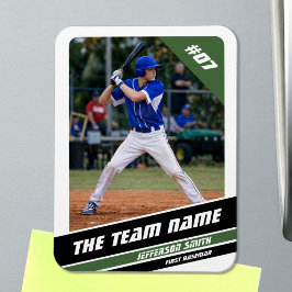 Baseballspeler Aanpasbaar Wit Groen Magneet